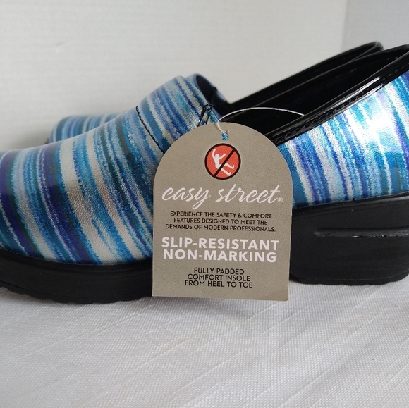 Marble blue clogs work nurse slip on shoes size 8 - Picture 12 of 16